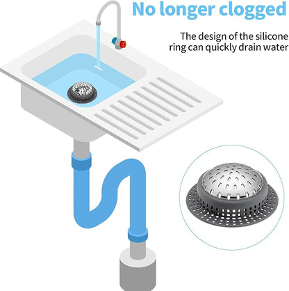 Aluvor Shower Drain Hair Catcher, Shower Drain Cover, Bathtub Drain Hair Catcher for Pop-Up & Regular Drains