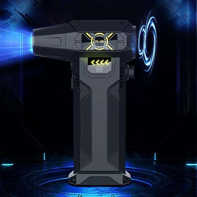 Ac-27 Air Duster, 2025 Upgraded Ac-27 Turbo Fan with Led Light,130000rpm Electric Air Duster,Rechargeable Cordless High-Speed Ac-27 Duster,120w High Power Air Duster for Computer Outdoor
