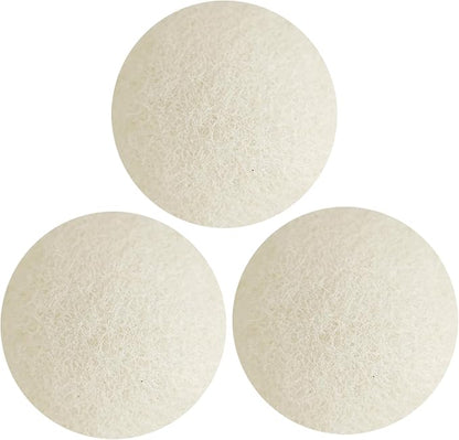 XXL Wool Dryer Balls, 3PCS Natural Fabric Softener, Fluff Laundry Wrinkle Release and Saves Drying Time, Reusable