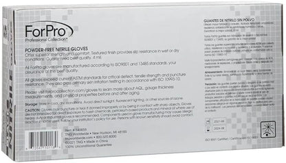 ForPro Disposable Nitrile Gloves, Chemical Resistant, Powder-Free, Latex-Free, Non-Sterile, Food Safe, 4 Mil