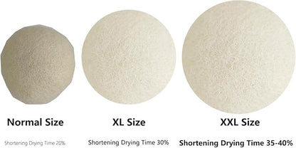 XXL Wool Dryer Balls, 3PCS Natural Fabric Softener, Fluff Laundry Wrinkle Release and Saves Drying Time, Reusable