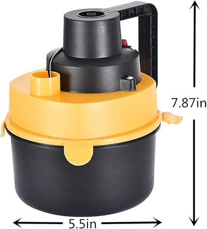 Portable Wet-Dry Vacuum, 12 V Car Vacuum Cleaner, 3 in 1 Portable Shop Vacuum with Blowing Function, Attachments Storage, Perfect, Compact Lightweight, for Cleaning Floor, Upholstery, Gap, Car