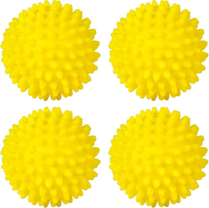 Dryer Balls 4 Pack - Non-Toxic Reusable Dryer Balls (Yellow)