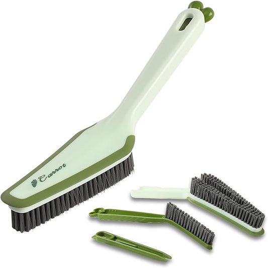 3-in-1 Detachable Crevice Cleaning Brush for Sinks, Faucets & Tile Grout, Multifunctional Narrow Gap Cleaner for Kitchen & Bathroom Dead Corners, Modern Aesthetic Detail Scrub Tool (Green)