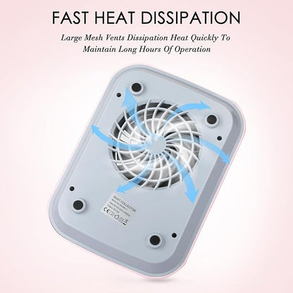 Pink Nail Dust Collector with Reusable Filter for Acrylic Gel Nails, Power Nail Vacuum Cleaner Dust Catcher Adjustable Dust Sucker for Nails Manicure Pedicure at Home Nail Salons