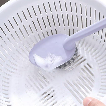 PEKJI Mini Broom and Dustpan Set Plastic Portable Cleaning Supplies Purple Cleaning Brush Set of 5
