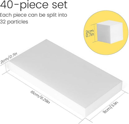 40PCS Melamine Sponge Magic Eraser Sponge in Bulk Small Cleaner Pads Melamine Pads for Dishes Cleaning Eraser for Kitchen, Bathroom, Toilet - 16x8x2cm (32 Small Pieces of Each Pack)