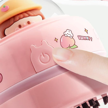 Desktop Mini Cute Vacuum Cleaner, Portable Cartoon Cleaner and Dust Sweep, Table Dust Sweeper Energy Saving, Design for Keyboard, Home, School, Office (Pink)