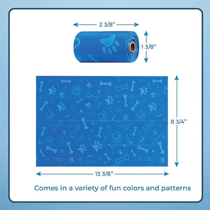 Best Pet Supplies Dog Poop Bags for Waste Refuse Cleanup, Doggy Roll Replacements for Outdoor Puppy Walking and Travel, Leak Proof and Tear Resistant, Thick Plastic - Blue (Unscented), 240 Bags