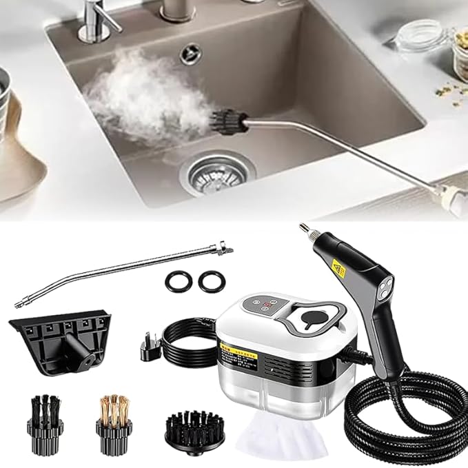 2026 Handheld Steam Cleaner, 2500W High Pressure Portable Steam Cleaner, 229°F High Temperature Pressurized Steam Cleaner with Brushes for Home, Tile, Grout, Car, Kitchen & Furniture Cleaning (White)