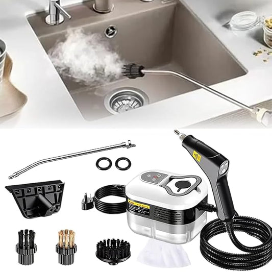 2026 Handheld Steam Cleaner, 2500W High Pressure Portable Steam Cleaner, 229°F High Temperature Pressurized Steam Cleaner with Brushes for Home, Tile, Grout, Car, Kitchen & Furniture Cleaning (White)
