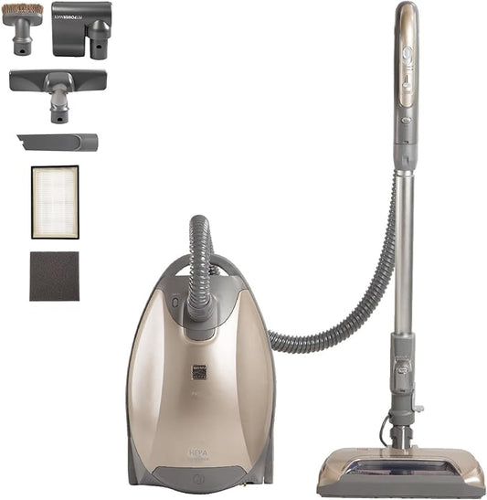 Kenmore Elite 700 Series Bagged Canister Vacuum with 2-Motor System, Powerful Suction, HEPA Filter, Pet PowerMate for Pet Hair, Thick Carpet, Hard Floors, Stairs and More, Gold