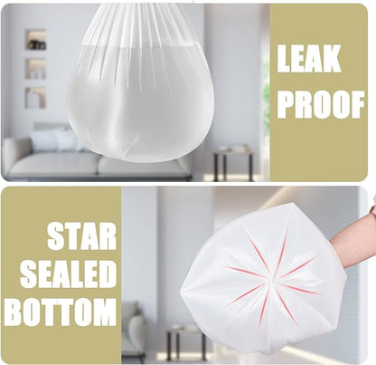 Small Trash Bags 4 Gallon - 100 Count 4 Gallon Trash Bag, Small Garbage Bags for Office Bedroom Bathroom Trash Bags, White 4 Gal Small Trash Can Liners