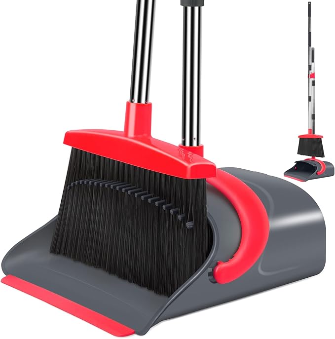 Red &Orange Broom Dustpan Combo Set