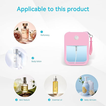 7 Pieces Card Spray Bottle, 38ml Mini Card Shape Reusable Sprayer Bottle with Hook and Silicone case Travel-Friendly Empty Bottles for Alcohol, Hand Sanitizer, and Cosmetics