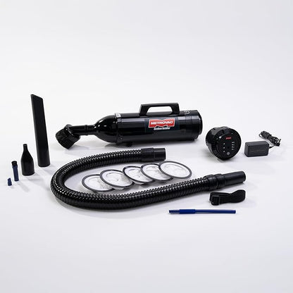 METROVAC Cordless DataVac IT Vacuum - 250W DC Motor - Rechargeable Handheld Cleaner with Powerful Air Blast & Accessories
