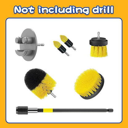 FORHOGAR 7 Pack Drill Brush Kit with Adapter Compatible with Scrub Daddy/Mommy Sponges and Extended Long Attachment, Accessorise Set for Grout, Floor, Tub, Shower, Tile, Bathroom and Kitchen