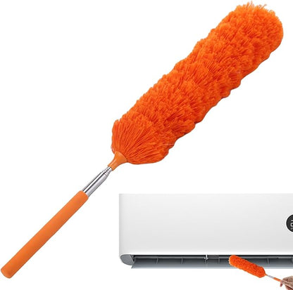 Fiber Dusting Brush, Multifunctional Extendable Dusting Wand, Washable Ceiling Duster, Cobweb Ceiling Duster with Extension, Cleaning Feather Dusters for Cleaning Ceiling Fan Furniture