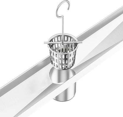 Neodrain Shower Drain Hair Catcher – Stainless Steel Hair & Debris Strainer with Lifting Hook, Hair Trap Filter Basket for Bathroom Drains, Reusable Hair Strainer for Clog-Free Drains