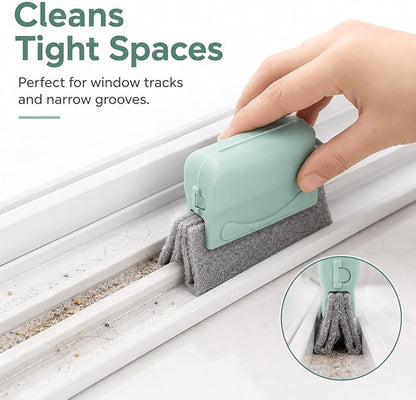 Magic Window Track Cleaner, Handheld Deep Cleaning Brush Set for Window Slides, Tile Grout, Shutter Slats, Car AC Vents & Narrow Gaps (3PC Multi-Tool Kit)
