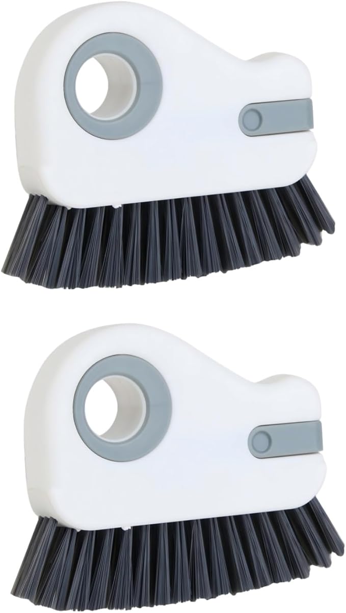 Window Track Cleaning Brush, 2-in-1 Groove Cleaner Brush - Deep Clean & Scratch-Free for Sliding Door Tracks, Shower Door Sills & Household Narrow Gaps (2-Pack, Gray)