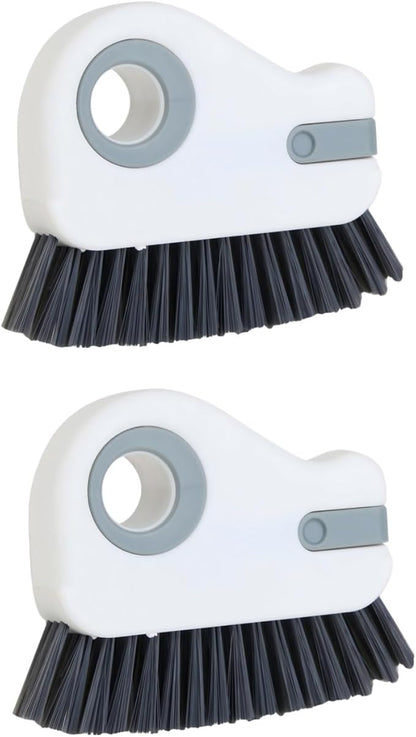 Window Track Cleaning Brush, 2-in-1 Groove Cleaner Brush - Deep Clean & Scratch-Free for Sliding Door Tracks, Shower Door Sills & Household Narrow Gaps (2-Pack, Gray)