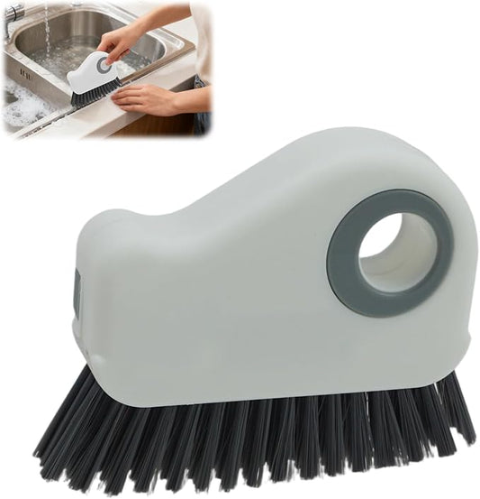 2-in-1 Window Groove Cleaning Brush, Handheld Crevice Cleaner Tool with Dustpan, Sliding Door Track Cleaning Brushes for Keyboard Blind Gap Corner Detail Sweeper Space