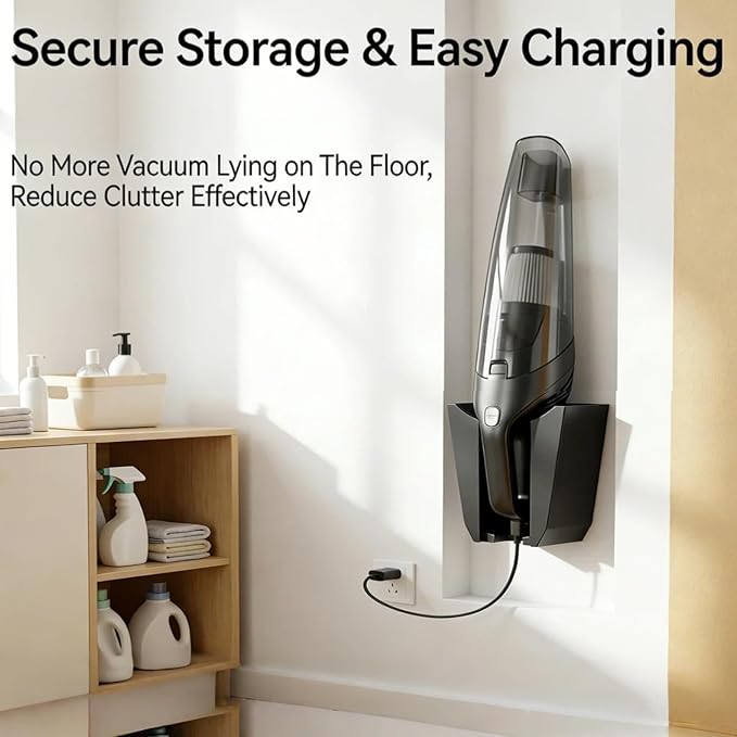 Wall Mount Vacuum Holder/Docking Station with Screws, Compatible with Bissell Pet Hair Eraser Handheld Vacuum Models 2390, 2390A, 2284W, 23903 & Auto-Mate Charging Dock – Save Space & Reduce Clutter
