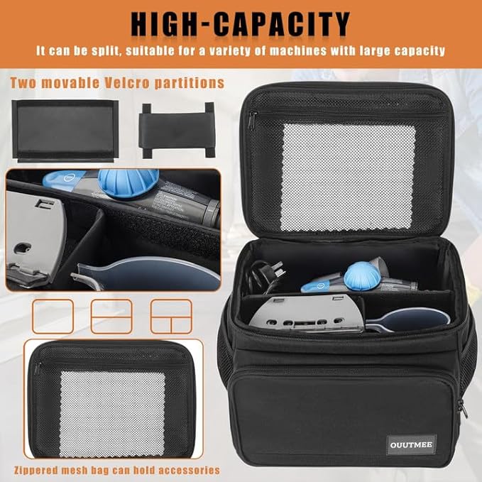 Carry Bag Compatible with Bissell SteamShot Hard Surface Steam Cleaner 39N7V/39N7A, Adjustable Compartments Steam Cleaner Storage Bag Fits for Phueut Pressurized Handheld Steam Cleaner