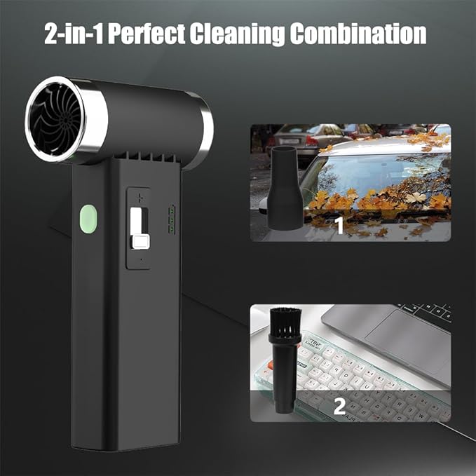 Air Duster – Super Power Handheld Air Duster with High-Speed 110000RPM, Rechargeable Brushless Motor Durable Blower, stepless Adjustable Dust Blower for Keyboard, PC, Car & Home Cleaning