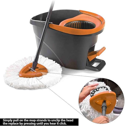 14Pack Spin Mop Replacement Heads,Spinning Mop Replace Head for Floor Cleaning, 100% Microfiber Mop Head Replacement Compatible with Triangle Spin Mop Refill for Easy Wring Mop,White