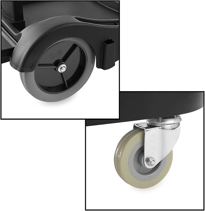 Durable Commercial Janitorial Cleaning Cart Caddy with Wheels Cover - 3 Shelves, Vinyl Bag, Black for Housekeeping Office, Stores, Schools