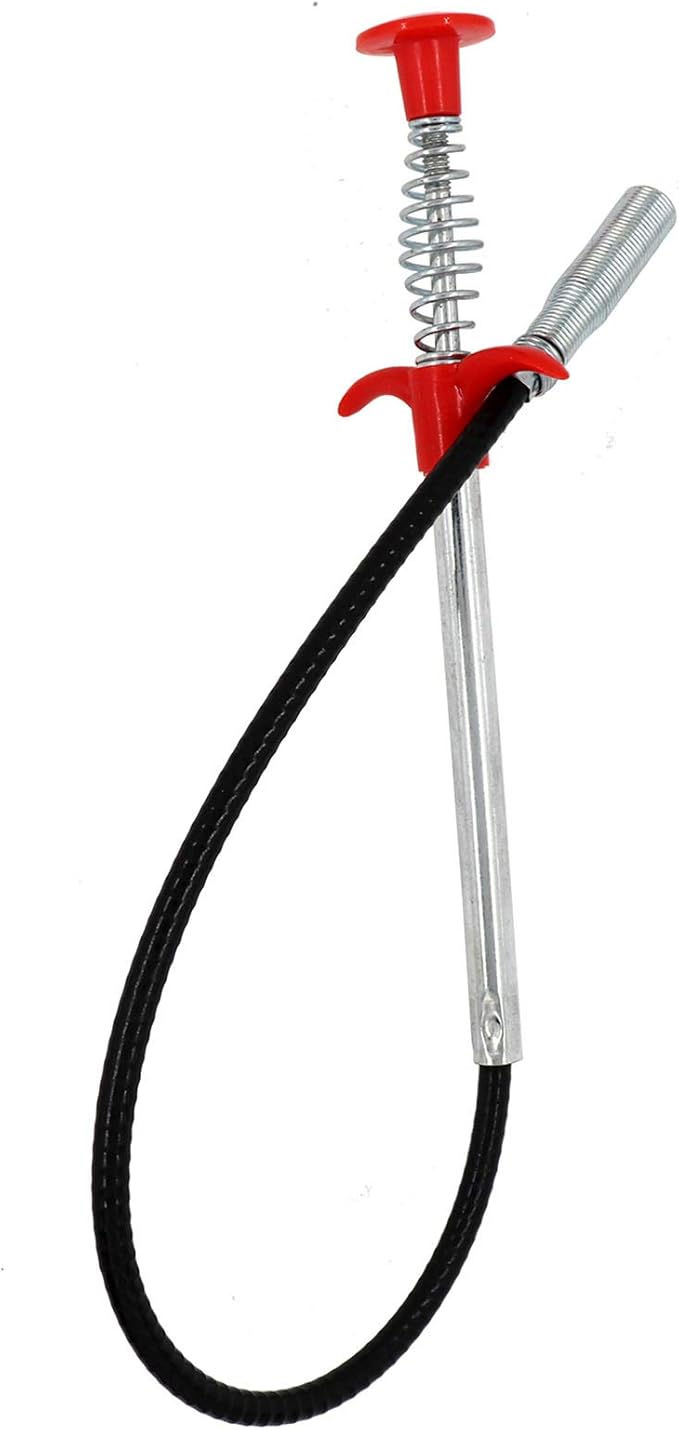 Drain Snake Drain Clog Remover Flexible Grabberable Pick Up Cleaning Tool Reacher Claw Stick, Drain Auger Grab Trash Hairs from Drain,Sink,Bathroom Tub Toilet Hose (24 Inch Drain Snake)