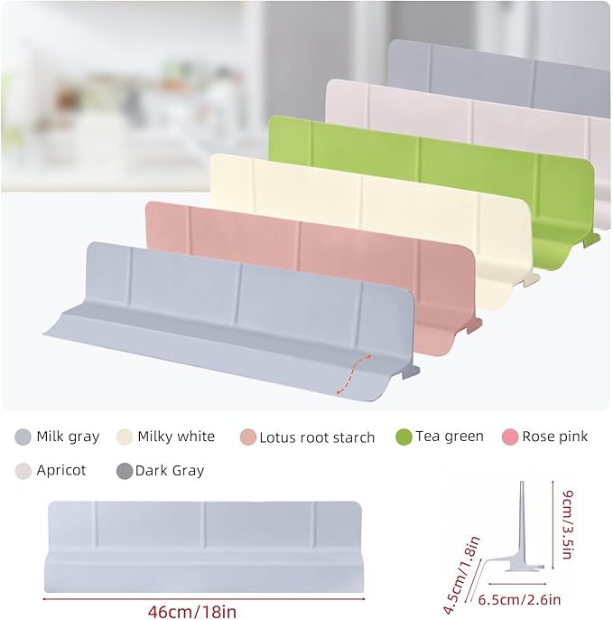 18" Upgraded Silicone Sink Splash Guard Released in 2026,Self-Draining Water Splash Guard for Kitchen Sink,Bathroom and Kitchen Island,with 3.5" High Splash Guard & 6 Strong Suction Cup(Grey)