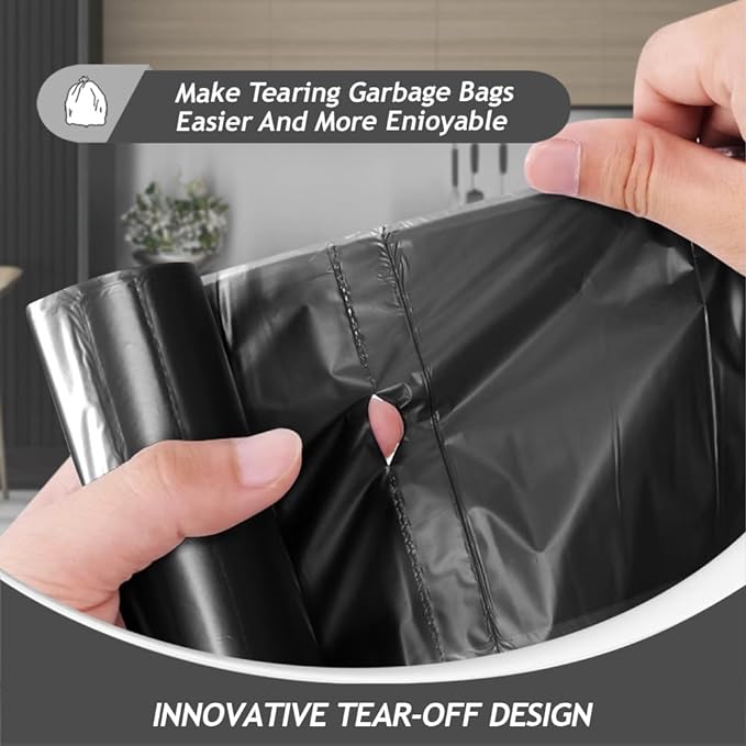 Teivio 5 Gallon 100 Counts Black Trash Bags Garbage Bags, Bathroom Trash Can Bin Liners, Small Plastic Bags for Home Office Kitchen Kitchen, Black