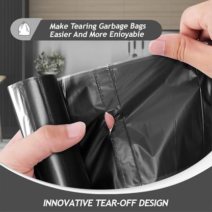 2 Gallon 180 Counts Small Strong Black Trash Bags Garbage Bags by Teivio,Small Waste Basket Liner, Bathroom Trash Can Bin Liners, Plastic Bags for home office kitchen,Black