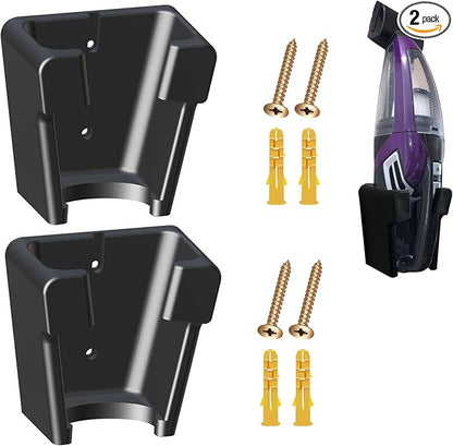 2 Pcs Wall Mount Vacuum Holder/Docking Station with Screws, Fit for Bissell Pet Hair Eraser Handheld Vacuum Models 2390, 2390A, 2284W, 23903 & Auto-Mate Charging Dock, Save Space & Reduce Clutter