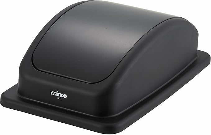 Winco Plastic Trash Can Cover, Black, 23-Inch
