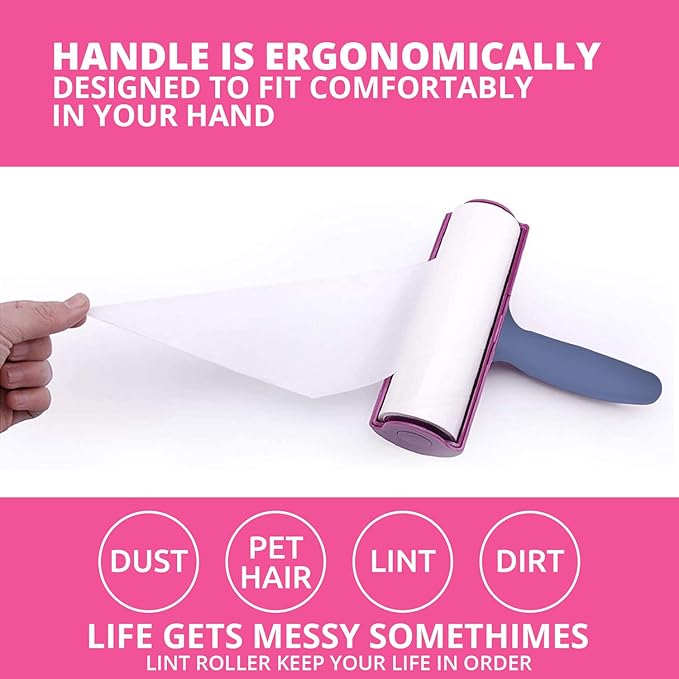 WBM Care Home Lint Roller for Pet Hairs, Extra Sticky Lint Remover, Lint Roller for Dog & Cat Hair Removal, Couch, Clothes, Furniture - 120 Total Sheets