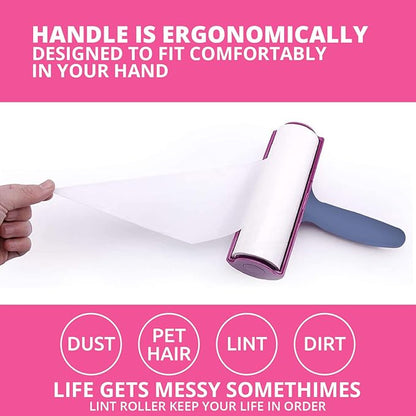 WBM Care Home Lint Roller for Pet Hairs, Extra Sticky Lint Remover, Lint Roller for Dog & Cat Hair Removal, Couch, Clothes, Furniture - 120 Total Sheets