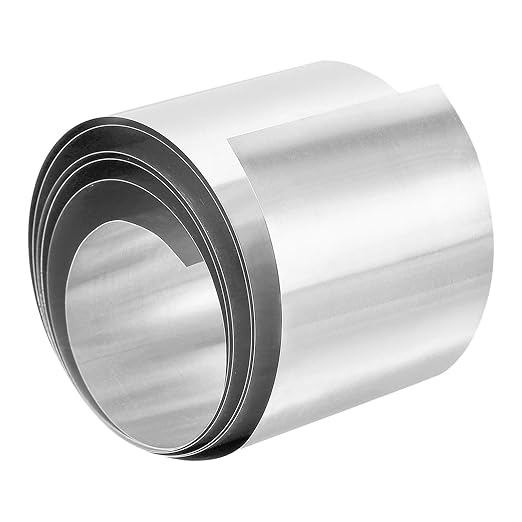 PATIKIL 5cm x1M Stainless Steel Foil Roll, 1pcs 304 Stainless Steel Flashing Roll Roofing Sheet Metal Roll 0.1mm Shim for Roofs Gutters Machinery Repair Craft DIY Door Window