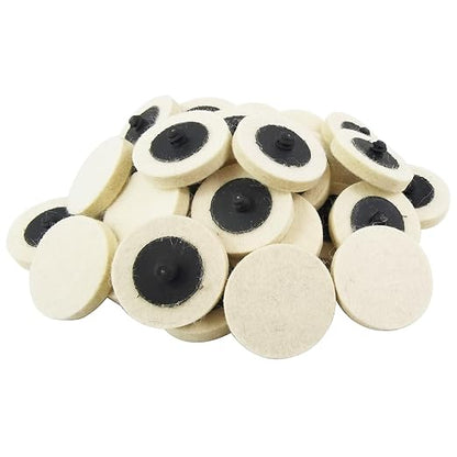 30 Pcs 2" Wool Felt Discs, 2 Inch Compressed Wool Fabric Quick Change Disc Roll Lock Surface Conditioning Buffing Pads for Polishing and Buffing Projects