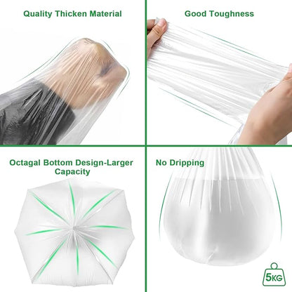 WAIKAS Trash Bag 30 Gallon, 10 Count, Big Garbage Bags, No Flaps/Ties,Thickness, 78x88cm,33.5g/pc, Unscented, Black