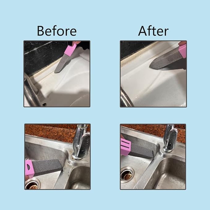 Portable Multi-Purpose Cleaning Kit: Includes 4 Window Track Brushes, Corner Scraper, Detachable Window Groove Cleaner, 2 Pumice Stone Bars. Deep Cleaner for Bathroom, Kitchenware, Door & Window Gaps.