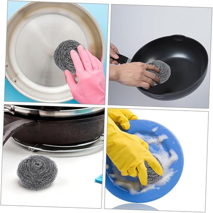 Ciieeo 20pcs Pot Scrubbers Set Heavy-Duty Cleaning Balls for Kitchen Outdoor Use Wire Balls for Vigorous Scrubbing and Scouring