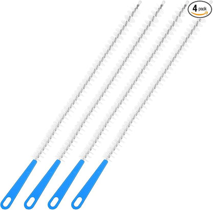 Yuanchu 4 Pack Flexible Drain Cleaning Brush, Sink Pipe Cleaners Drain Clog Remover Tool with Nylon Bristles Rust-Resistant Sink Unblocker Tool for Toilet Kitchen Shower Sewer Tub
