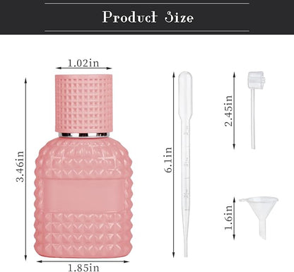 2 Pack Refillable Spray Perfume Bottles, 30ML Thick Glass Empty Perfume Bottles, Perfume Atomizer Travel Cologne Sprayer Bottles