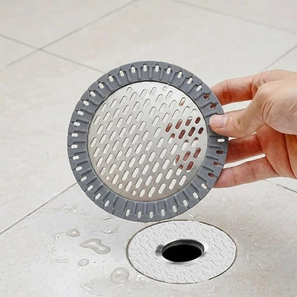 2 Pack Round Shower Drain Hair Catcher Stainless Steel | Anti-Clog Hair Stopper for Bathroom & Tub | Non-Slip Suction Cups | Easy-Clean Drain Protector