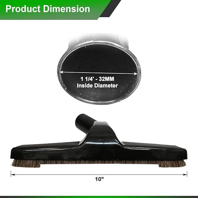 Selgo Universal 1 ¼ Inch (32mm) Black Vacuum Cleaner Floor Brush 10" Wide, Pack of 10 (10 Brushes)