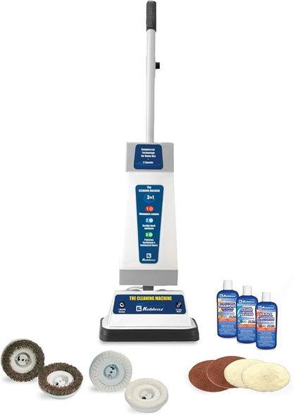 Koblenz P-820 BA Carpet Shampooer and Floor Polisher, Floor Scrubber Machine, 3-Speed, Scrubbing Brushes, Polishing Pads, Buffing Pads, Carpet Cleaner Machine, Includes Cleaners, Blue/Gray